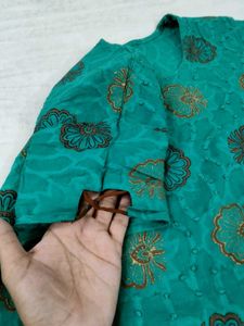 Elegant Green N Brown colour Kurta Set