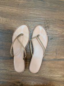 Sparkly Rose Gold Flip Flops