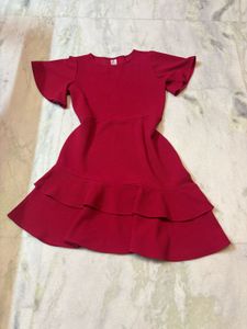 Chic Red Tiered Ruffle Dress
