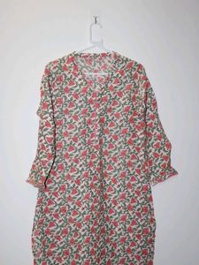 Floral Print Cotton Kurta