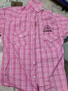 G-Star Raw Pink Plaid Button-Up Shirt