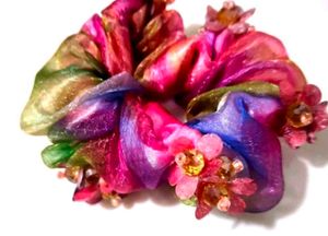 Boho Floral Scrunchie