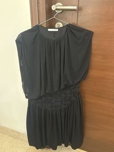 ZARA Chic Black Sheer Overlay Dress