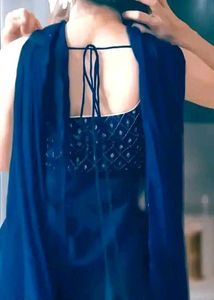 Elegant Teal Kurta with Embellished Top