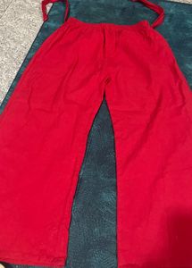 Vibrant Red Palazzo Pants