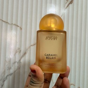 Empty Nykaa Moi Caramel Eclair Perfume Bottle