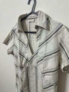 Striped V-Neck Short Sleeve Top ✨