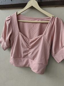 Chic Ruched Puff Sleeve Top