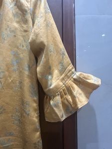 Elegant Yellow Floral Print Kurta