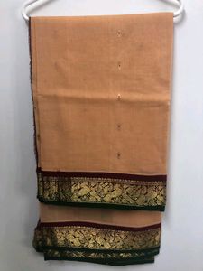 Pure Gadwal Saree Cream/nude Colour