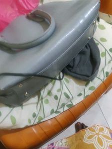 Lino Perros Grey Croc-Embossed Handbag