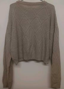 Cozy Knit Sweater - Diamond Pattern