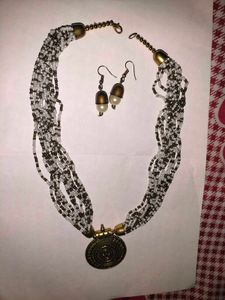 Boho Beaded Necklace &amp; Earrings Set
