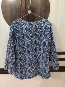 Blue Paisley Print Kurta Top