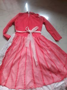 Rose  Red And White Gown