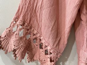 Boho Pink Off-Shoulder Romper