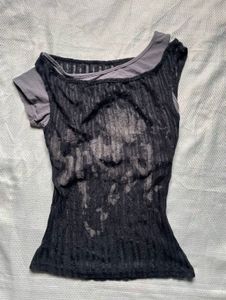 Unique Layered Graphic Print Top