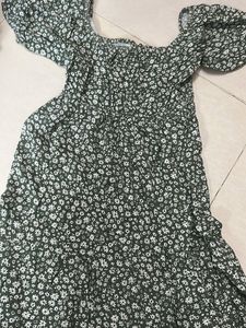 green floral mini dress