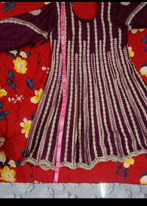 Embroidered Purple Kurti