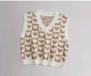 Cozy Heart Pattern Knit Vest