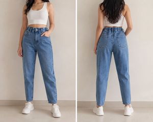 Blue Denim Jeans Tapered fit