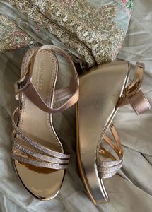 Rose Gold Wedge Heels - Brand New