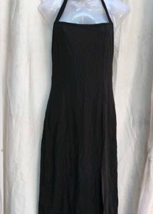 Elegant Black Halter Neck Maxi Dress