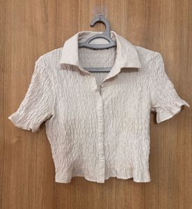 Textured Button-Up Top