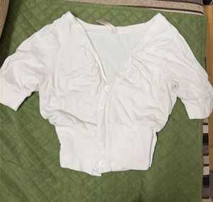 White Cropped Cardigan