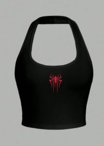 Spider Graphic Halter Top