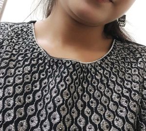 Elegant Black Kurta with Silver Embellishments