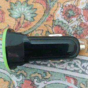 USB Car charger Adaptor Green Panel