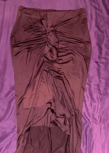 Elegant Ruched wine Skirt