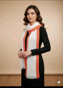 Striped Orange and White Scarf