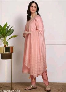 Elegant Peach Kurta Set with Dupatta