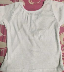 White Button-Up Cropped Top✨