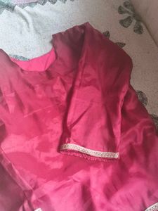 Beautiful Maroon Kurta with Golden Trim