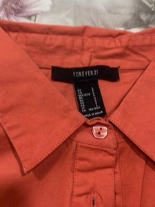 Orange Button-Down Shirt &amp; Pants Set