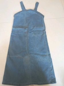 Denim Button-Front Pinafore Dress