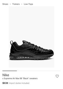 Supreme x Nike Air Max 98 Sneakers