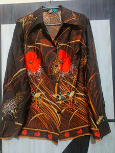 Vintage Floral Print Button-Up Shirt