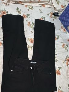 Black Ripped Wide Leg Jeans