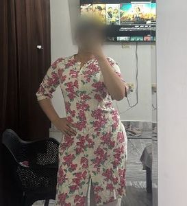 Floral Print Button-Up kurta