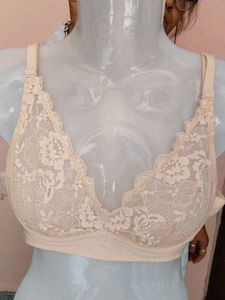 Beige Floral Lace Non-Padded Underwired Bra