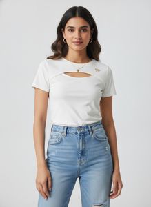 Fitted Stylish Top Off White