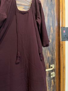 Embroidered Maroon/Baingni Kurta with Patiyala