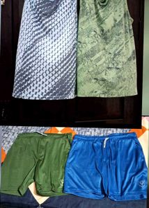 Men's Athletic Shorts & Graphic Tees 4-Pack