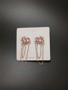 Cute Pink Drop Chain Earrings