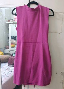 Magenta Mini Dress with Open Back Detail