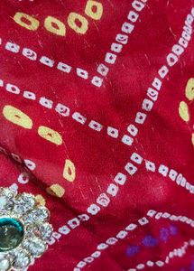 Vibrant Red Bandhani Saree